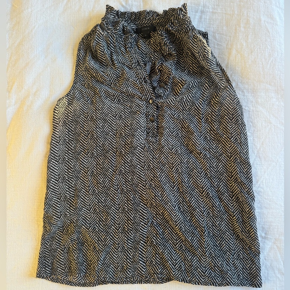 Women's J.Crew Black and White Sleeveless Top